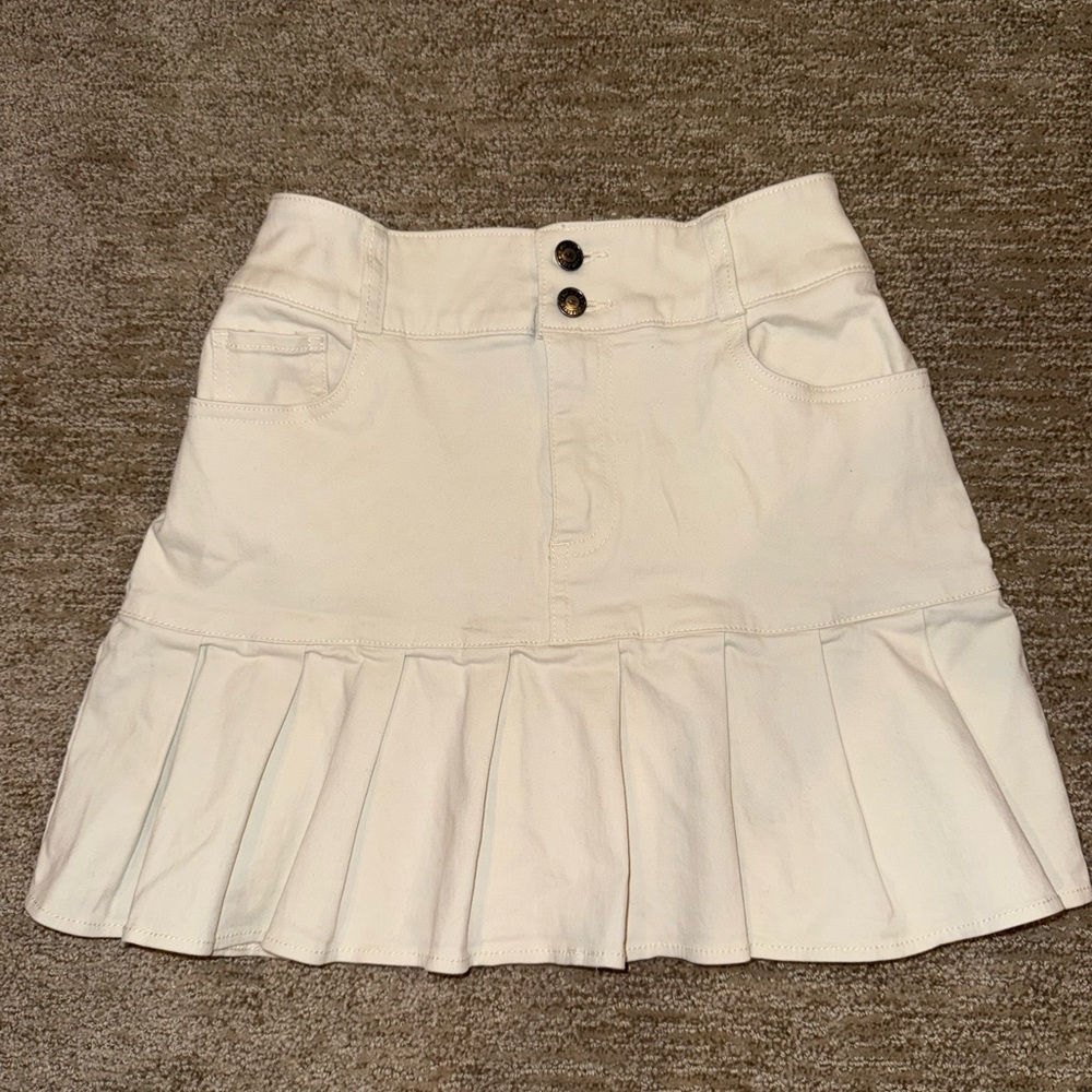 Hollister White Pleated Women's Skirt